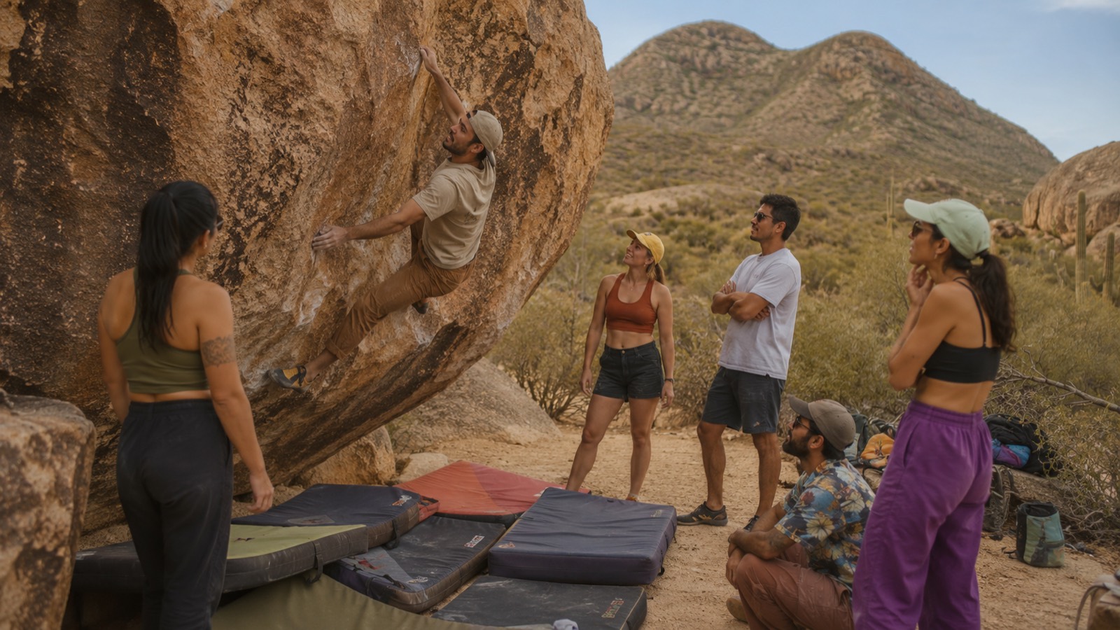 Sesión de boulder en roca