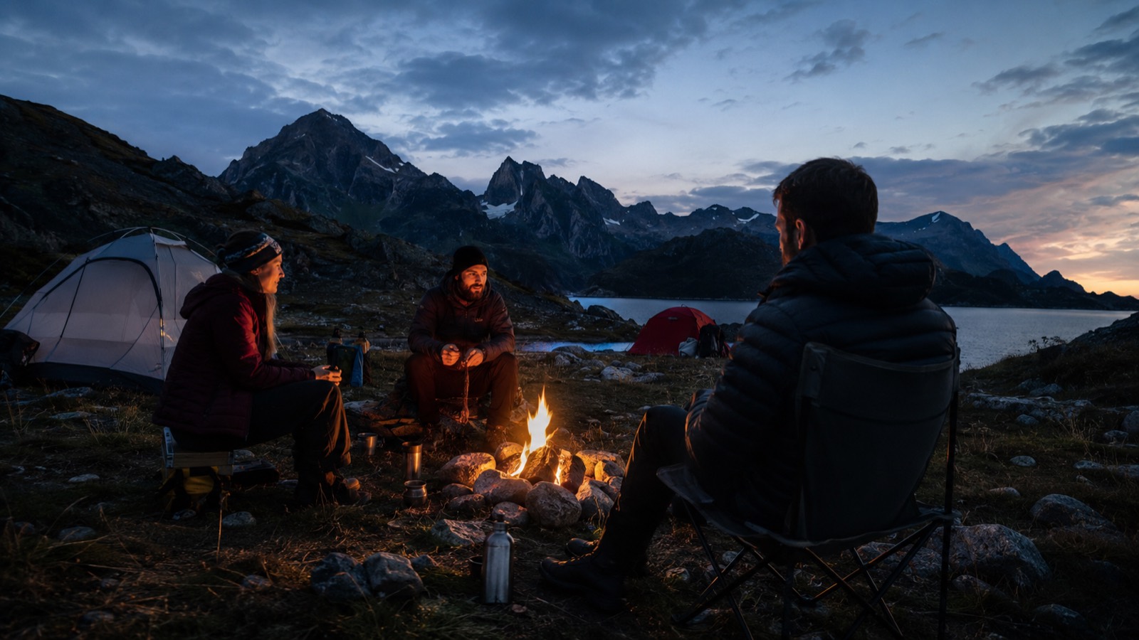 Campamento junto al lago
